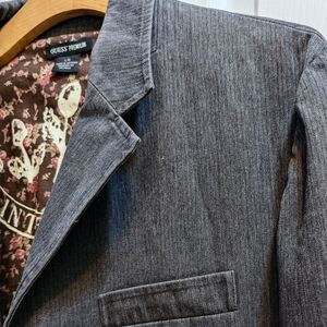 Vtg Guess, Grey, Like New, Cotton Blend Corduroy Blazer. L.